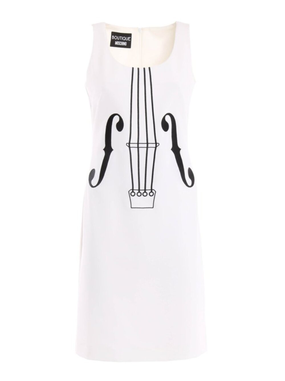 Boutique Moschino White Violin Embroidered Shift Dress US 2 Italy 36 - Picture 4 of 13
